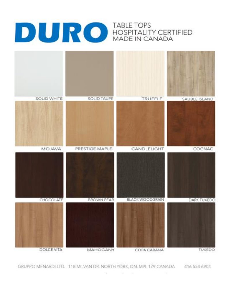 DURO Hospitality Table Tops — cover